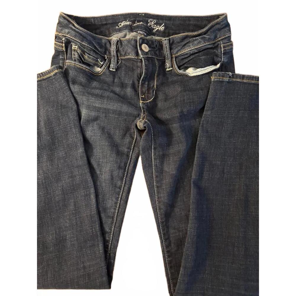 Vintage American Eagle Dark Wash Distressed Skinny Jeans – Size 4